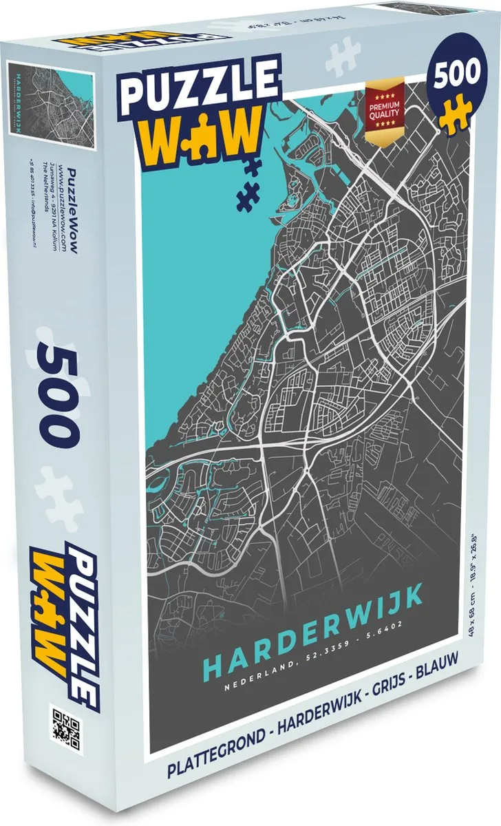 PuzzleWow Harderwijk Legpuzzel 500 Stuks - Multicolor