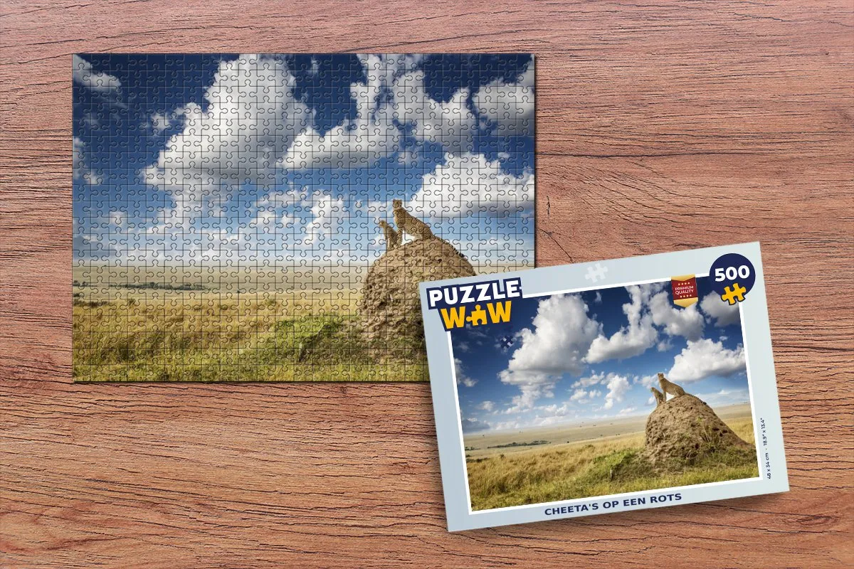 PuzzleWow Cheeta's Legpuzzel 500 Stuks - Multicolor