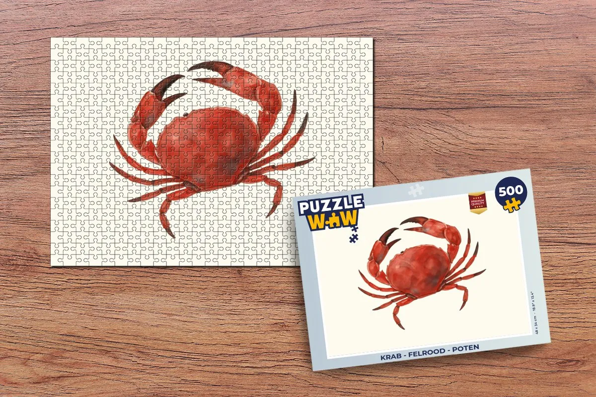 PuzzleWow Krab Legpuzzel 500 Stuks - Felrood