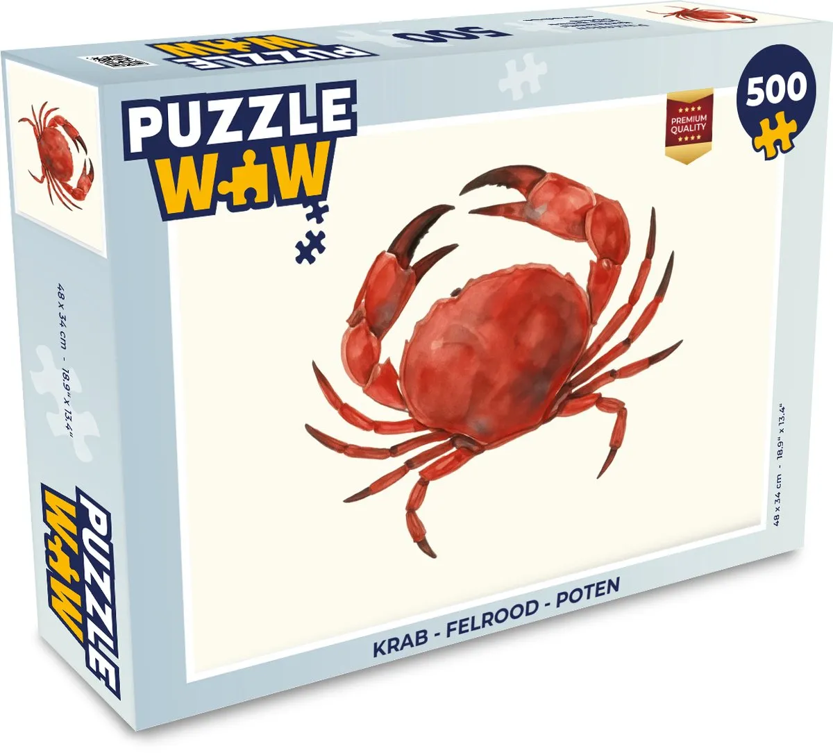 PuzzleWow Krab Legpuzzel 500 Stuks - Felrood