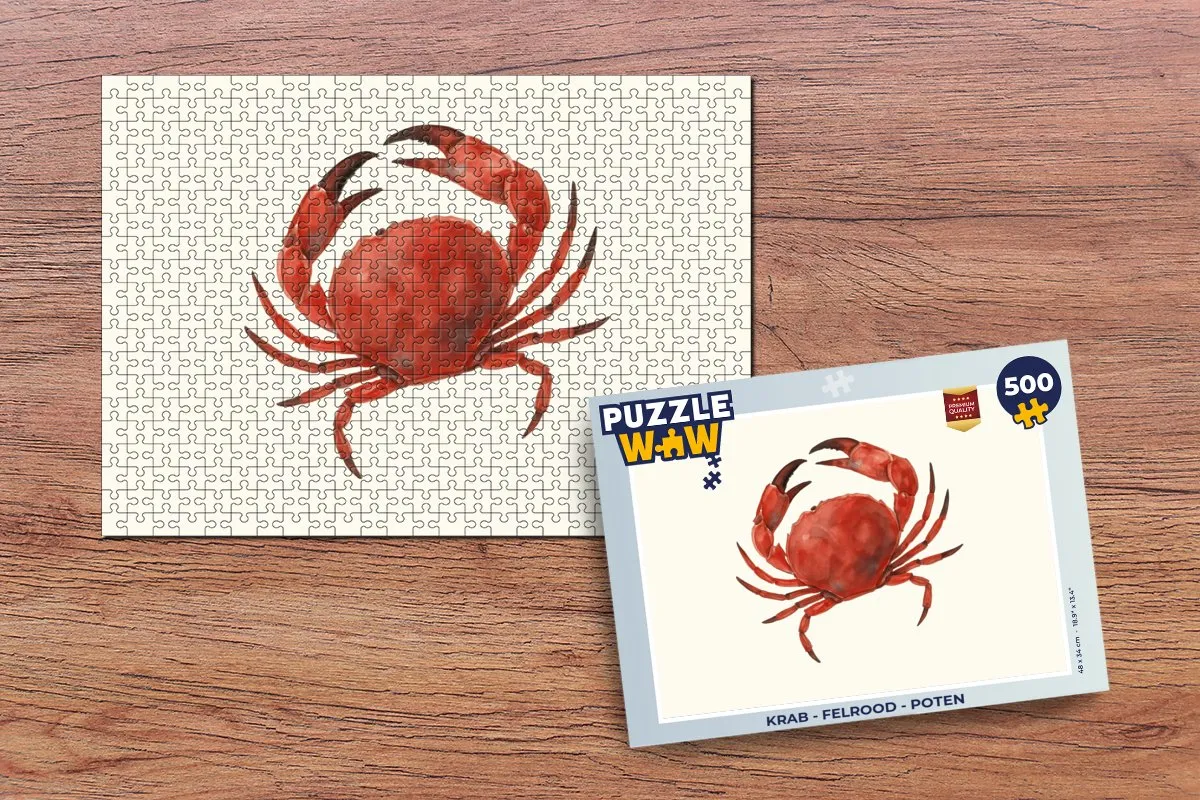 PuzzleWow Krab Legpuzzel 500 Stuks - Felrood