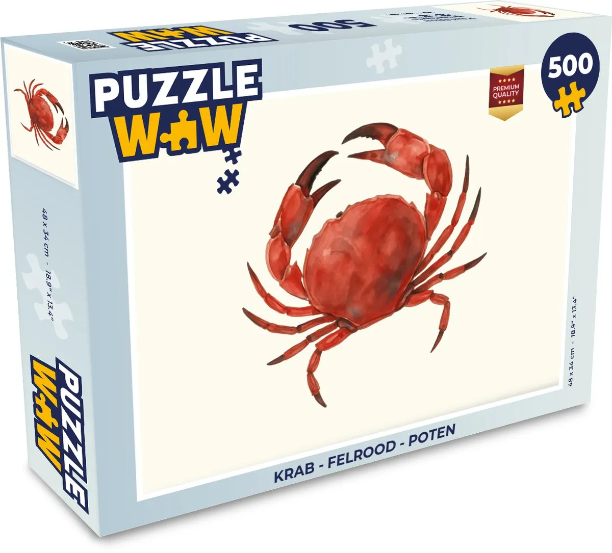PuzzleWow Krab Legpuzzel 500 Stuks - Felrood