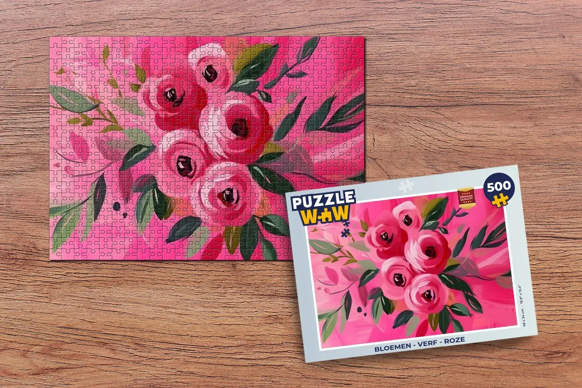 PuzzleWow Bloemen Roze Legpuzzel 500 Stuks - MPN 8721375321133