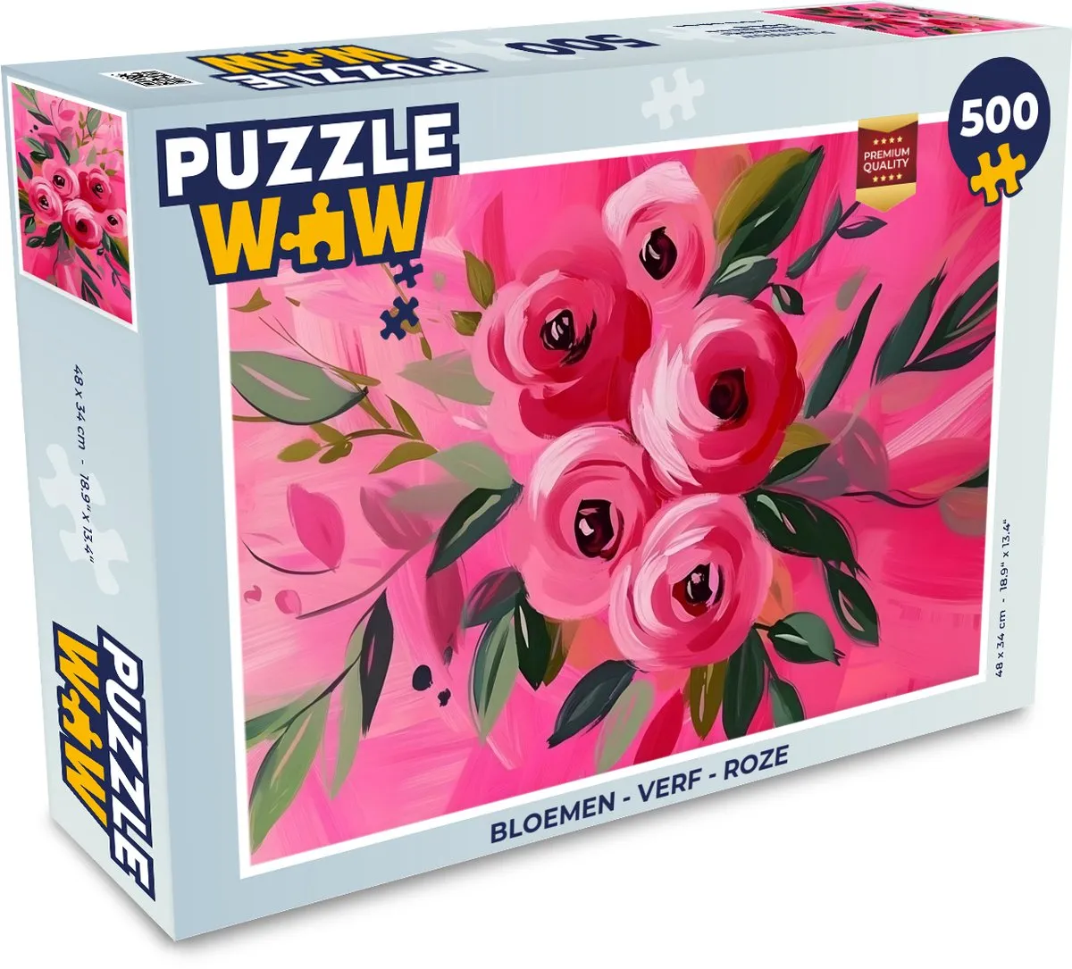 PuzzleWow Bloemen Roze Legpuzzel 500 Stuks - MPN 8721375321133