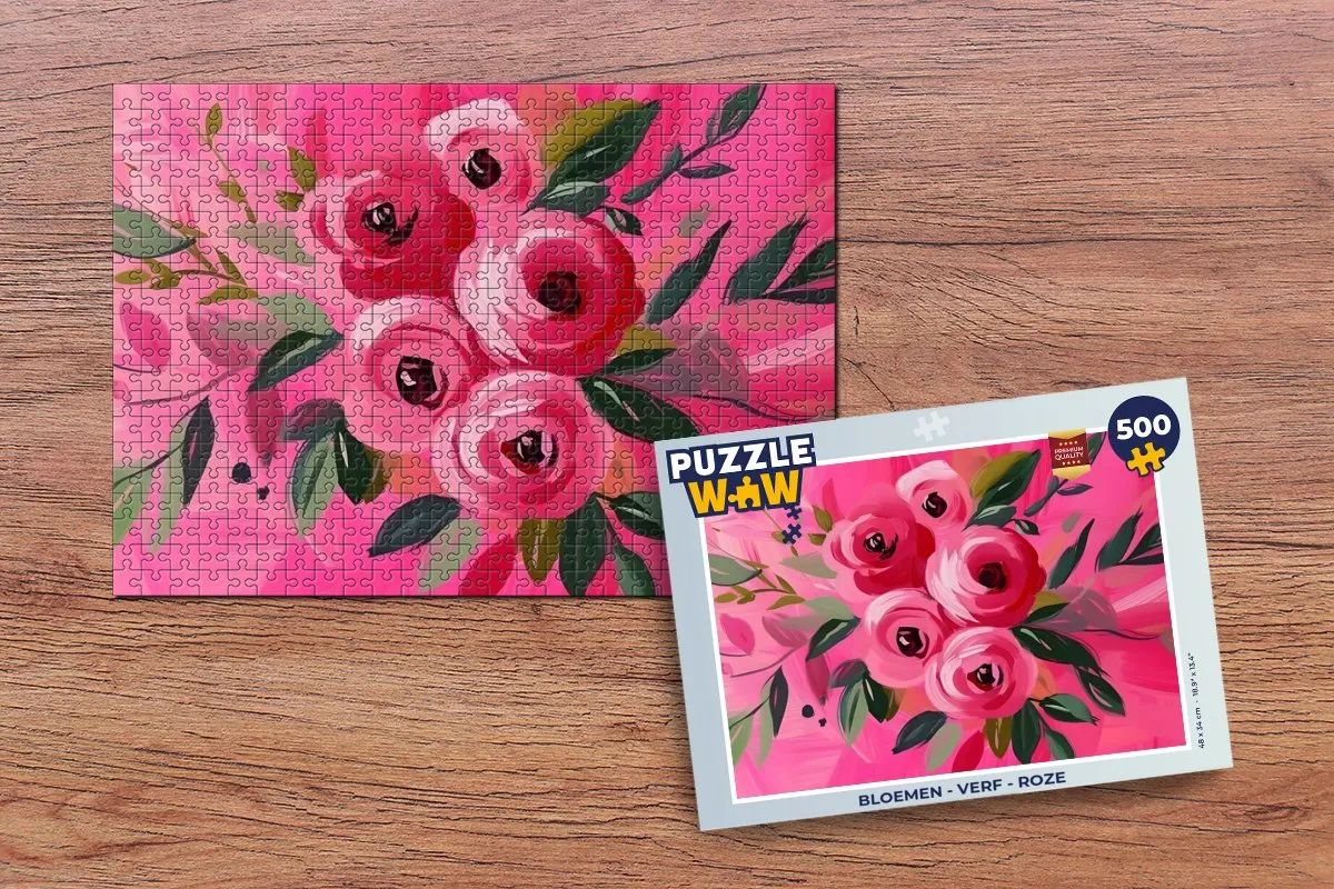 PuzzleWow Bloemen Roze Legpuzzel 500 Stuks - MPN 8721375321133