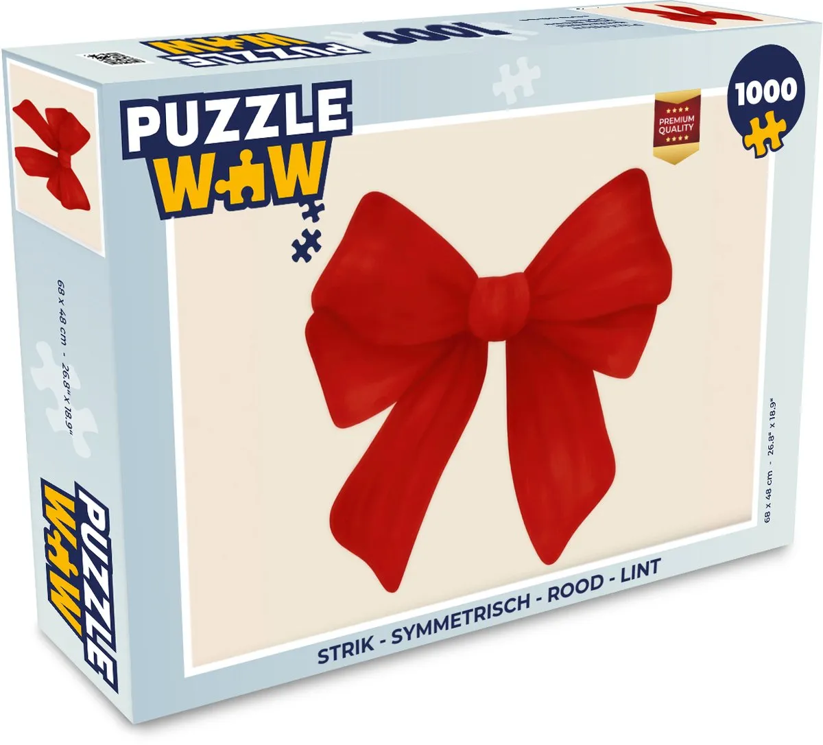 PuzzleWow Symmetrisch Strik Puzzel 1000 Stuks - Rood