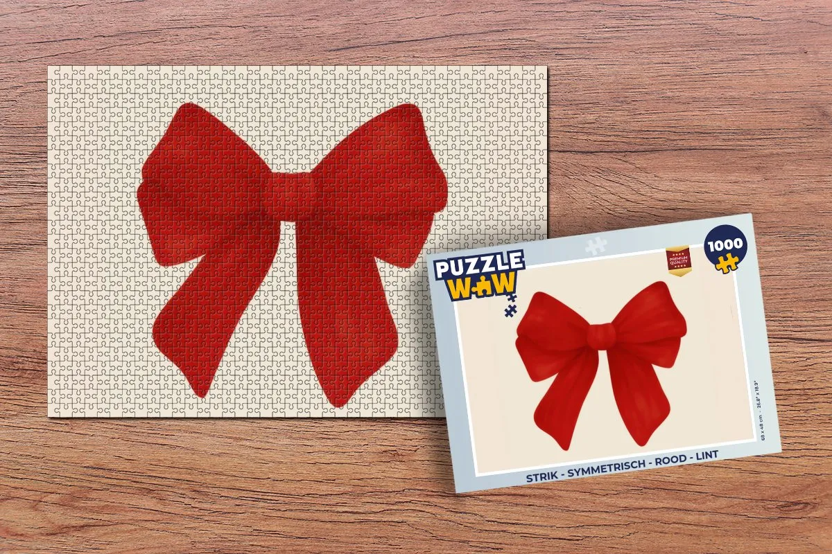 PuzzleWow Symmetrisch Strik Puzzel 1000 Stuks - Rood