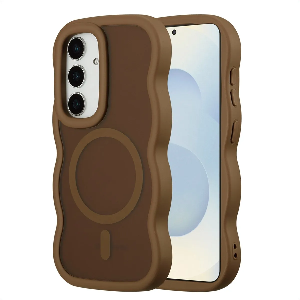 Selencia Wavy Case Samsung Galaxy S24/S25 - Mocha Brown
