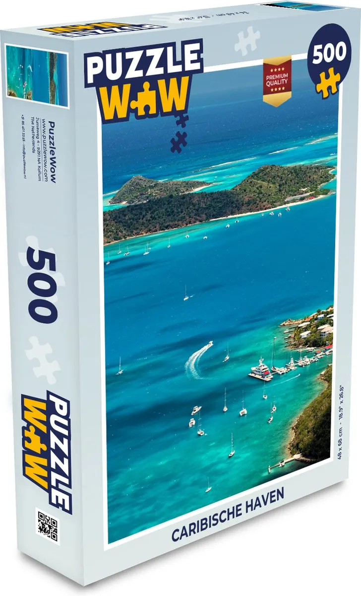 PuzzleWow Caribische Haven Legpuzzel 500 Stuks - Multicolor