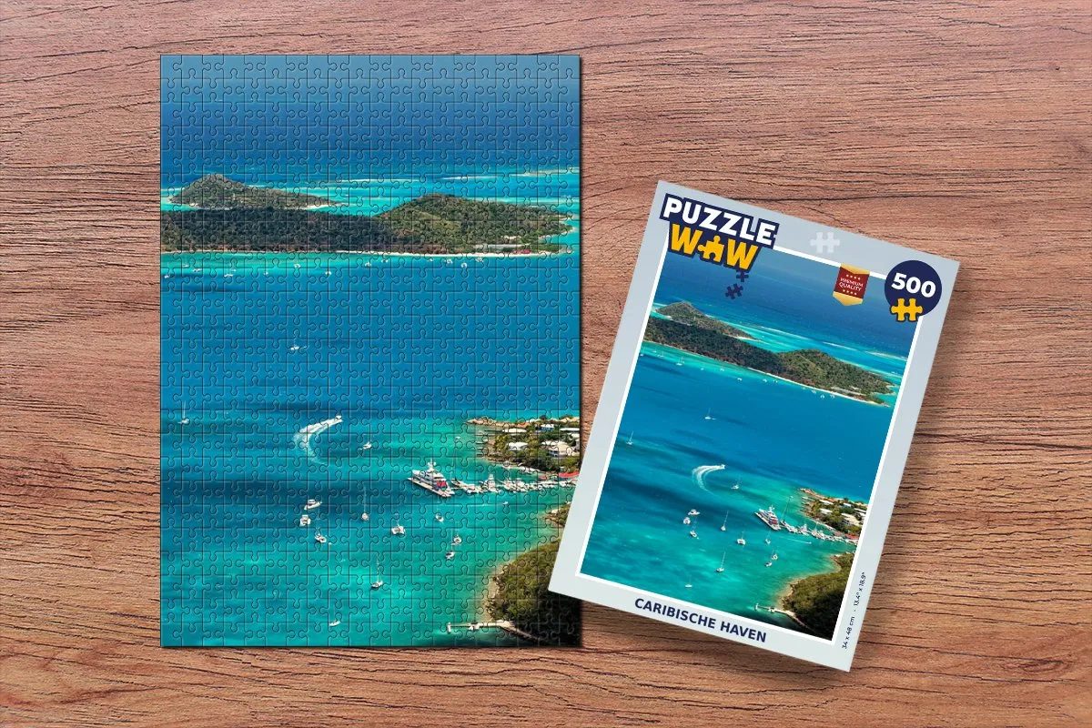 PuzzleWow Caribische Haven Legpuzzel 500 Stuks - Multicolor