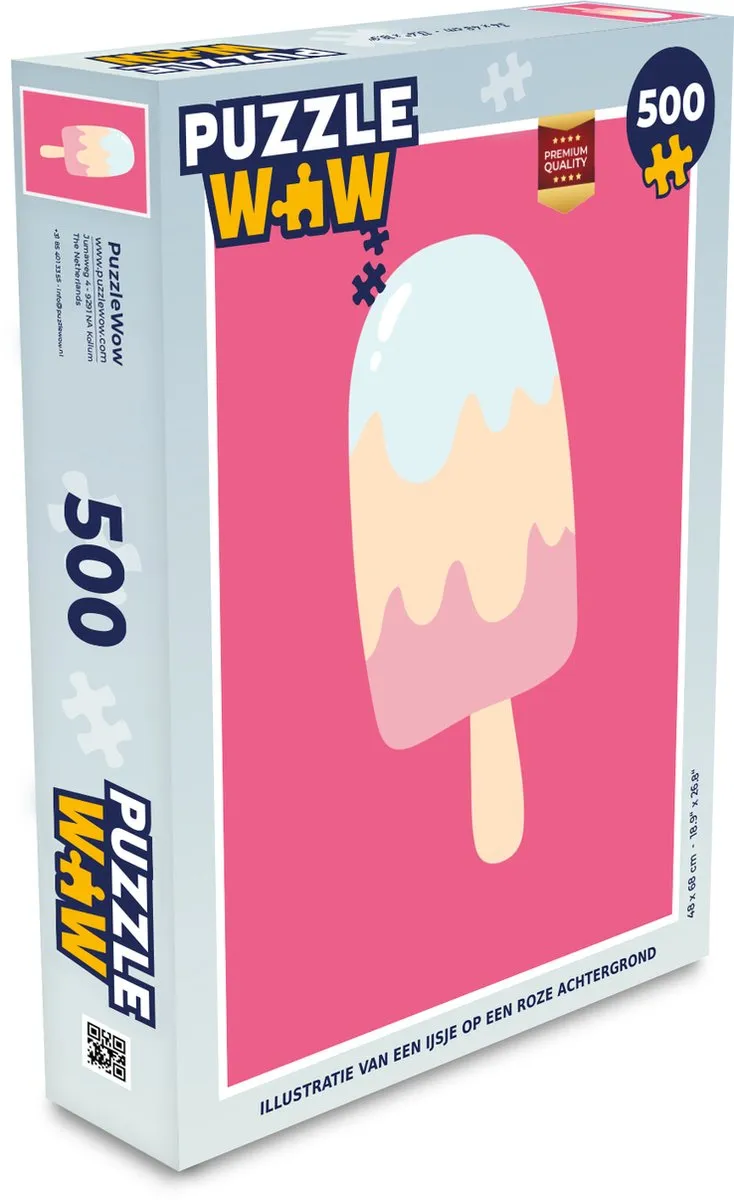 PuzzleWow Legpuzzel IJsje 500 Stuks - Multicolor