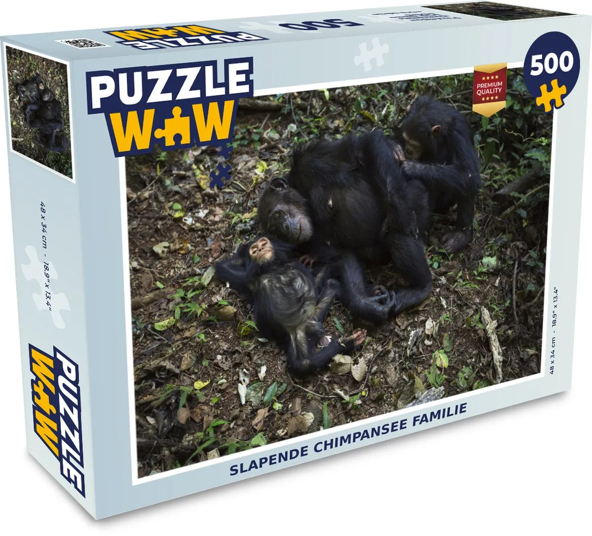 PuzzleWow Apen Slapen Bos Legpuzzel 500 Stuks - Multicolor