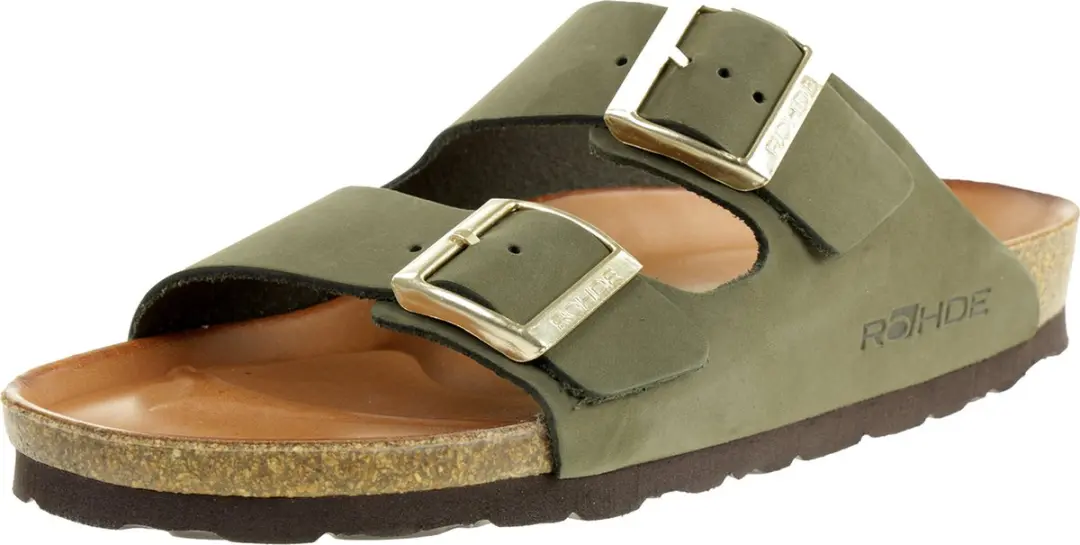 Rohde Alba Mules damesslippers leren sandaal 5650 61 olijf