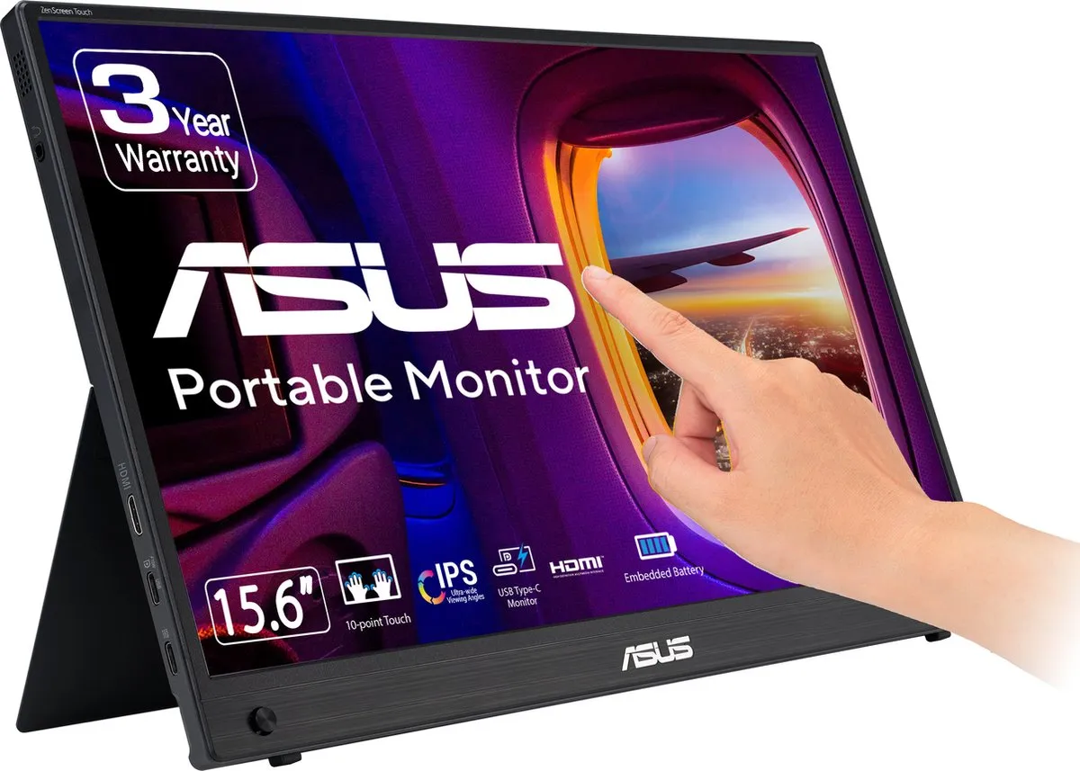 ASUS ZenScreen Touch MB16AMTR Monitor - 15.6 inch - Touchscreen - USB-C
