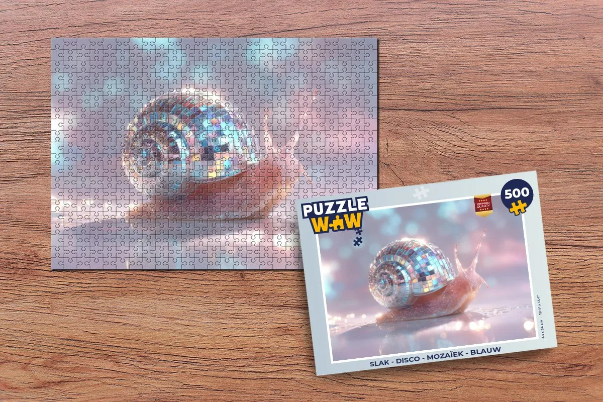 PuzzleWow Slak Disco Mozaïek Legpuzzel 500 Stuks - Blauw