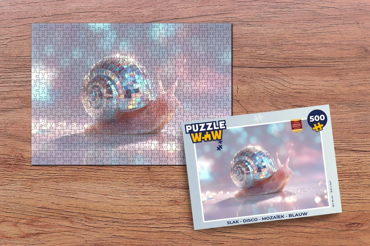 PuzzleWow Slak Disco Mozaïek Legpuzzel 500 Stuks - Blauw
