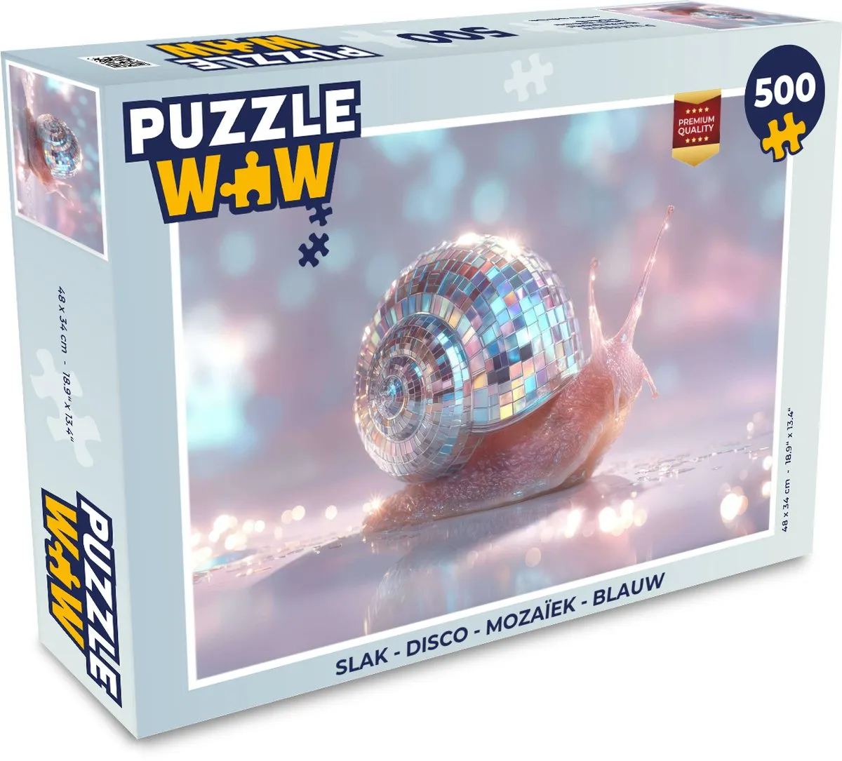 PuzzleWow Slak Disco Mozaïek Legpuzzel 500 Stuks - Blauw