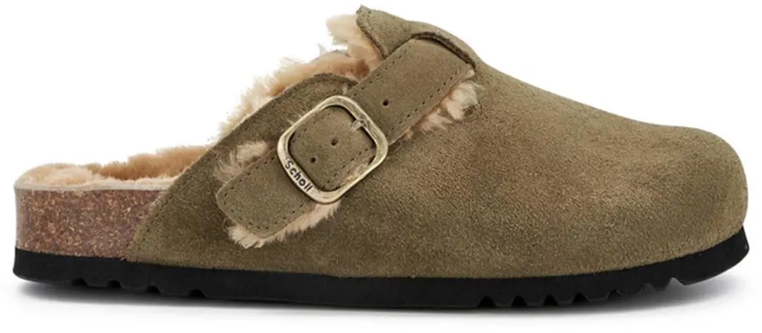 Klomp Scholl Women Fae New F Suede Sa Khaki-Schoenmaat 37