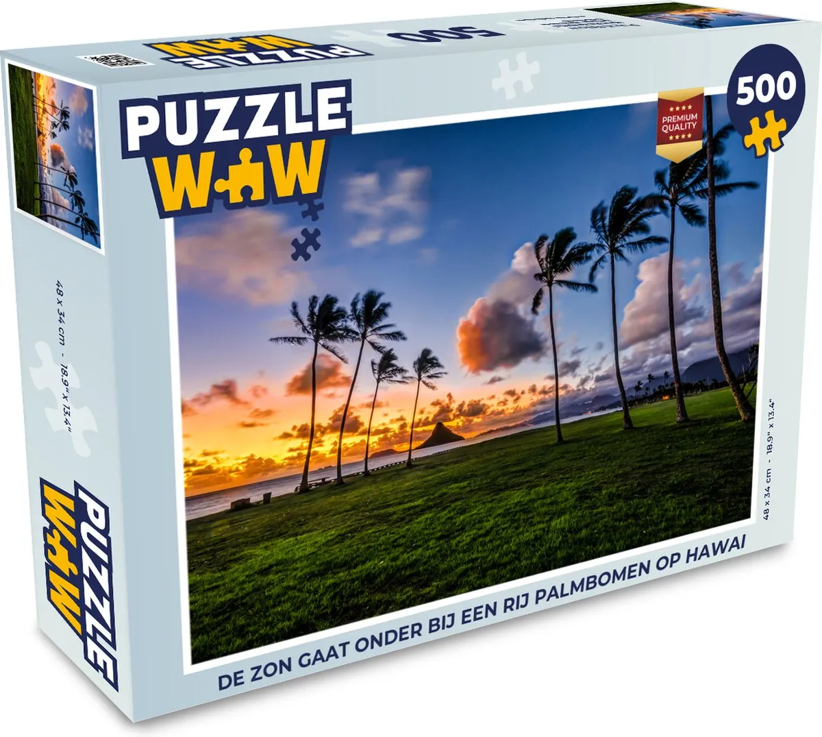PuzzleWow Legpuzzel De zon gaat onder bij Hawaii 500 Stuks