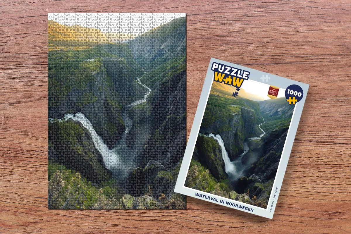 PuzzleWow Waterval in Noorwegen Legpuzzel 1000 Stuks - Multicolor