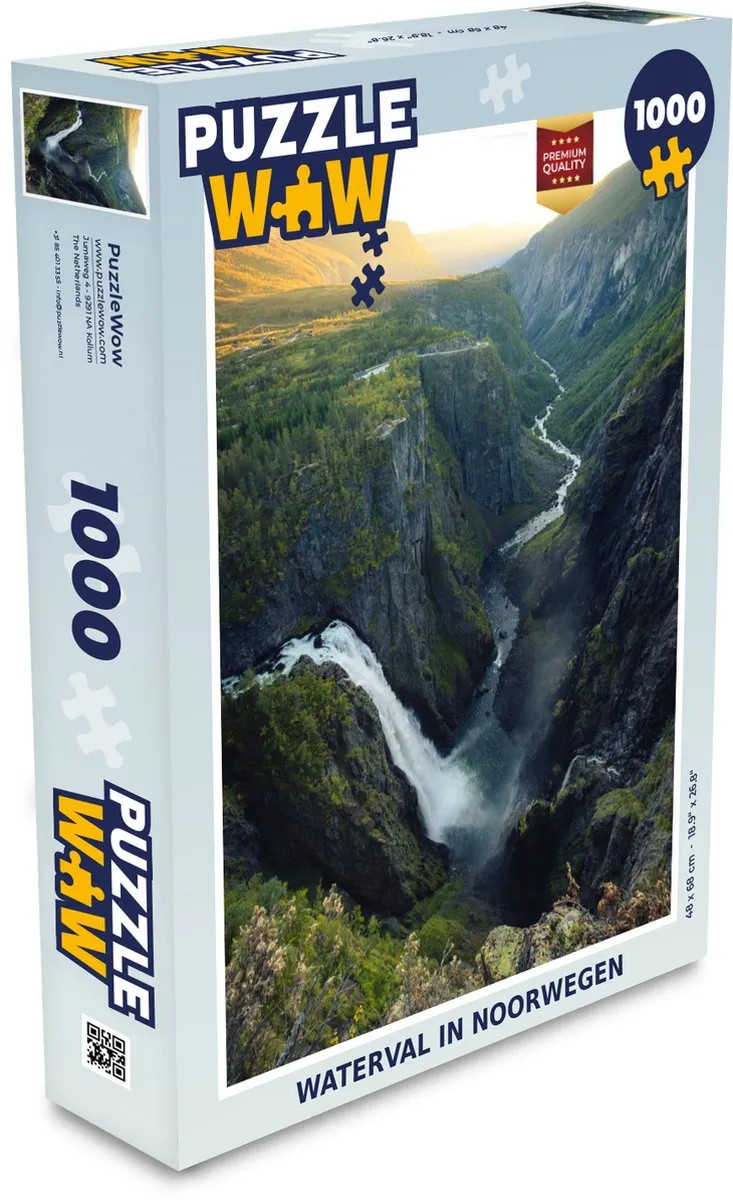 PuzzleWow Waterval in Noorwegen Legpuzzel 1000 Stuks - Multicolor