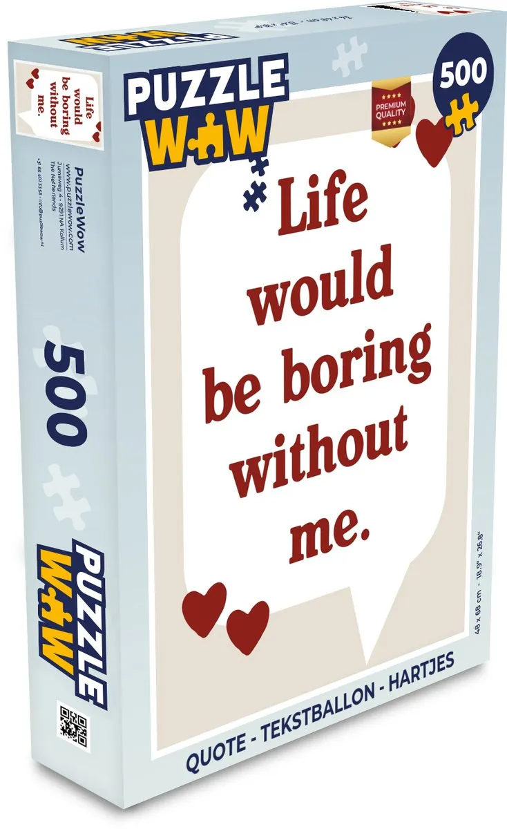 PuzzleWow Quote Tekstballon Legpuzzel 500 Stuks