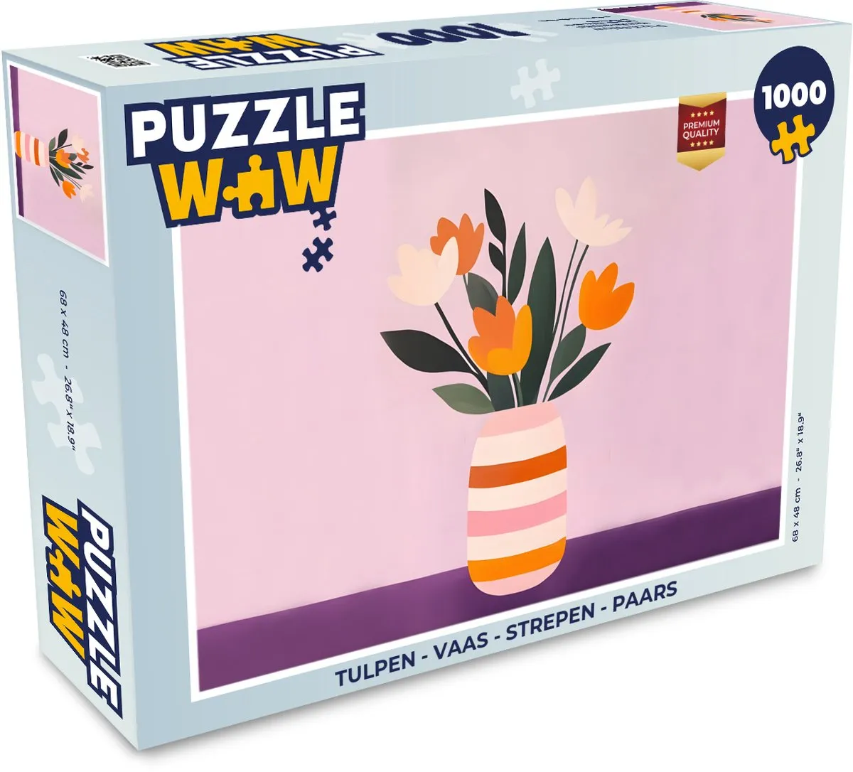 PuzzleWow Tulpen Vaas Legpuzzel 1000 Stuks - Paars