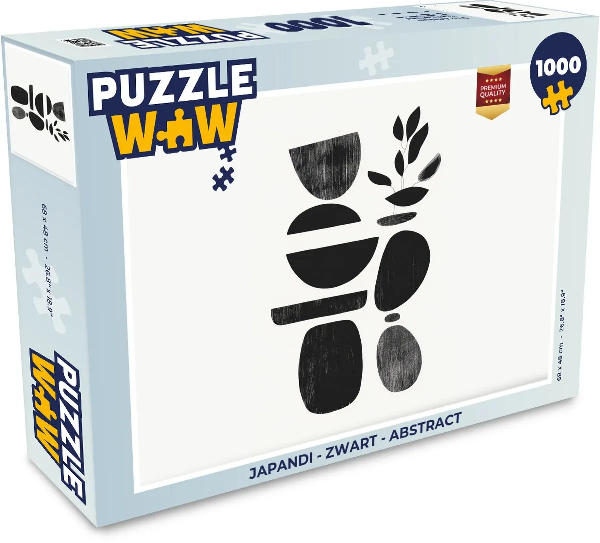PuzzleWow Japandi Legpuzzel 1000 Stuks - Zwart
