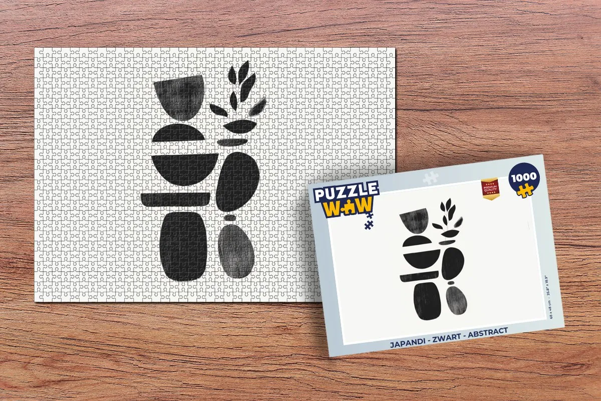 PuzzleWow Japandi Legpuzzel 1000 Stuks - Zwart