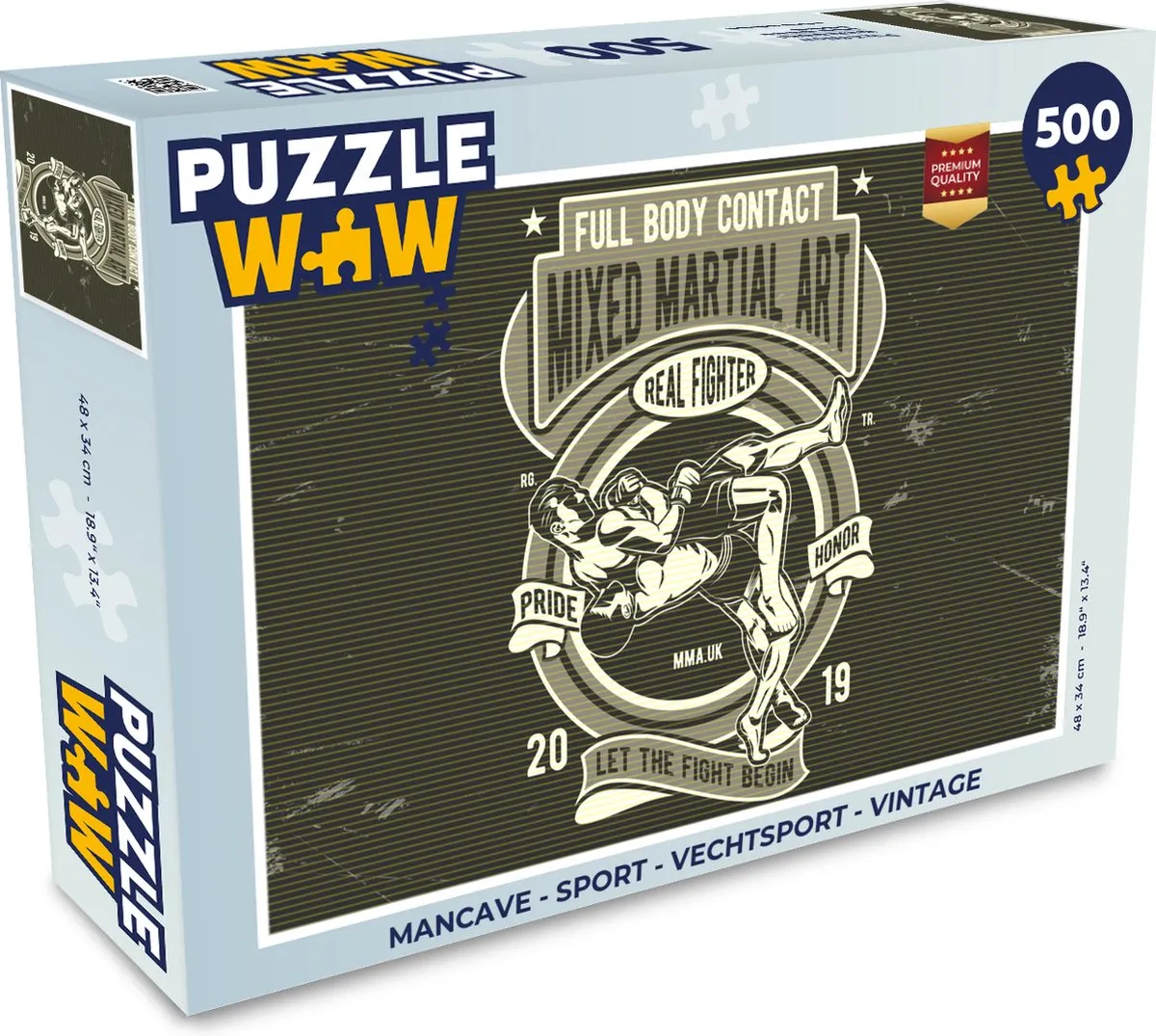 PuzzleWow Mancave Vechtsport Legpuzzel 500 Stuks - Multicolor