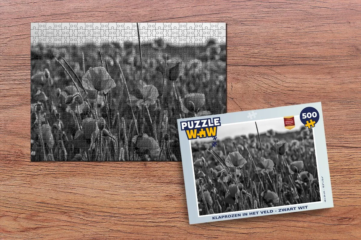 PuzzleWow Bloemen Klaprozen Legpuzzel 500 Stuks - Multicolor