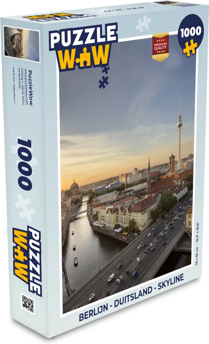 PuzzleWow Berlijn Skyline Legpuzzel 1000 Stuks - Multicolor