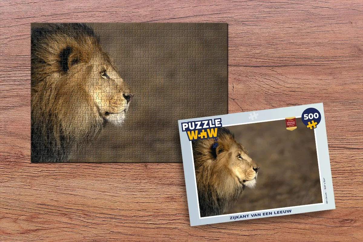 PuzzleWow Leeuw Afrika Legpuzzel 500 Stukken - Multicolor