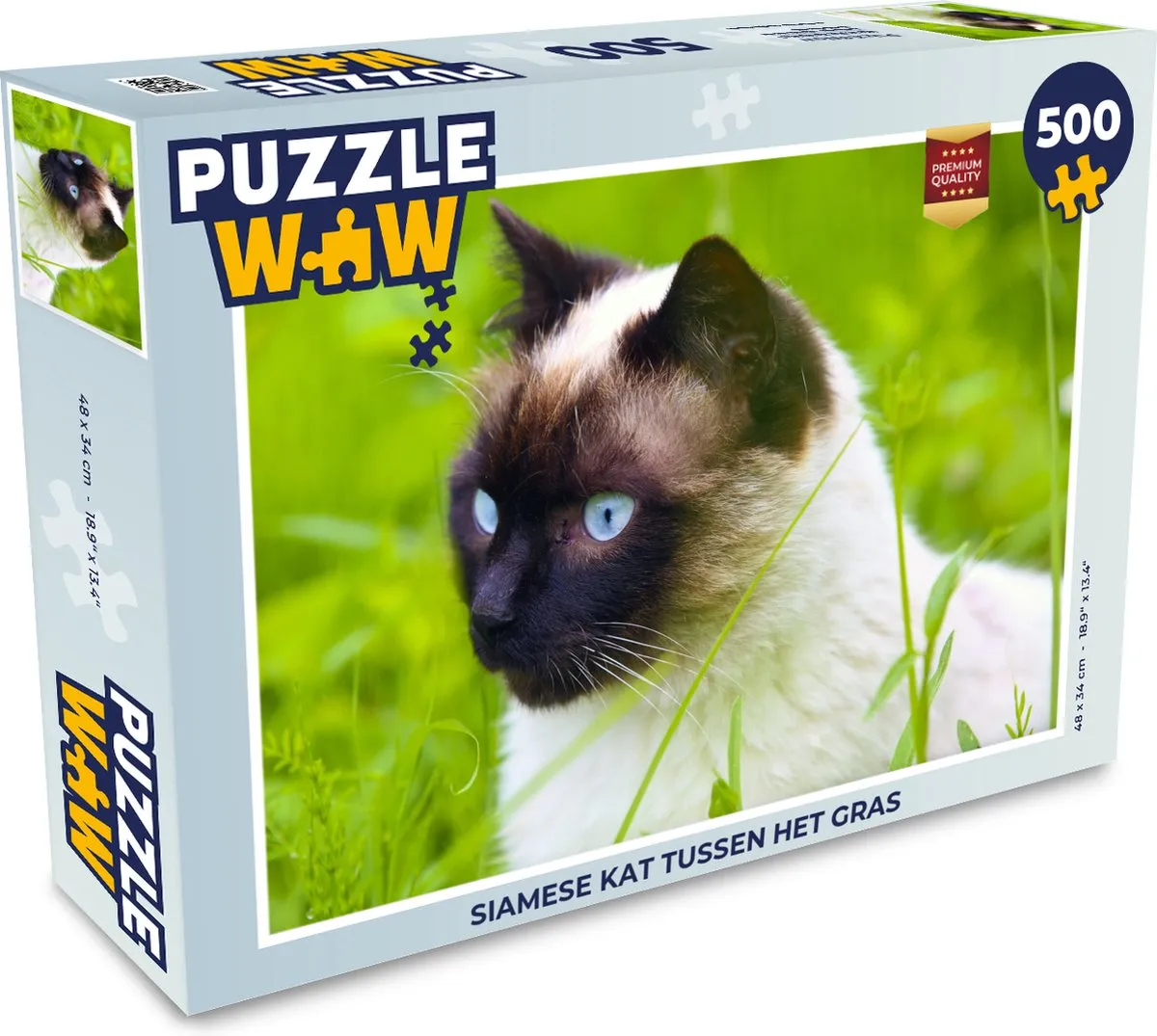 PuzzleWow Legpuzzel Siamese Kat 500 Stuks