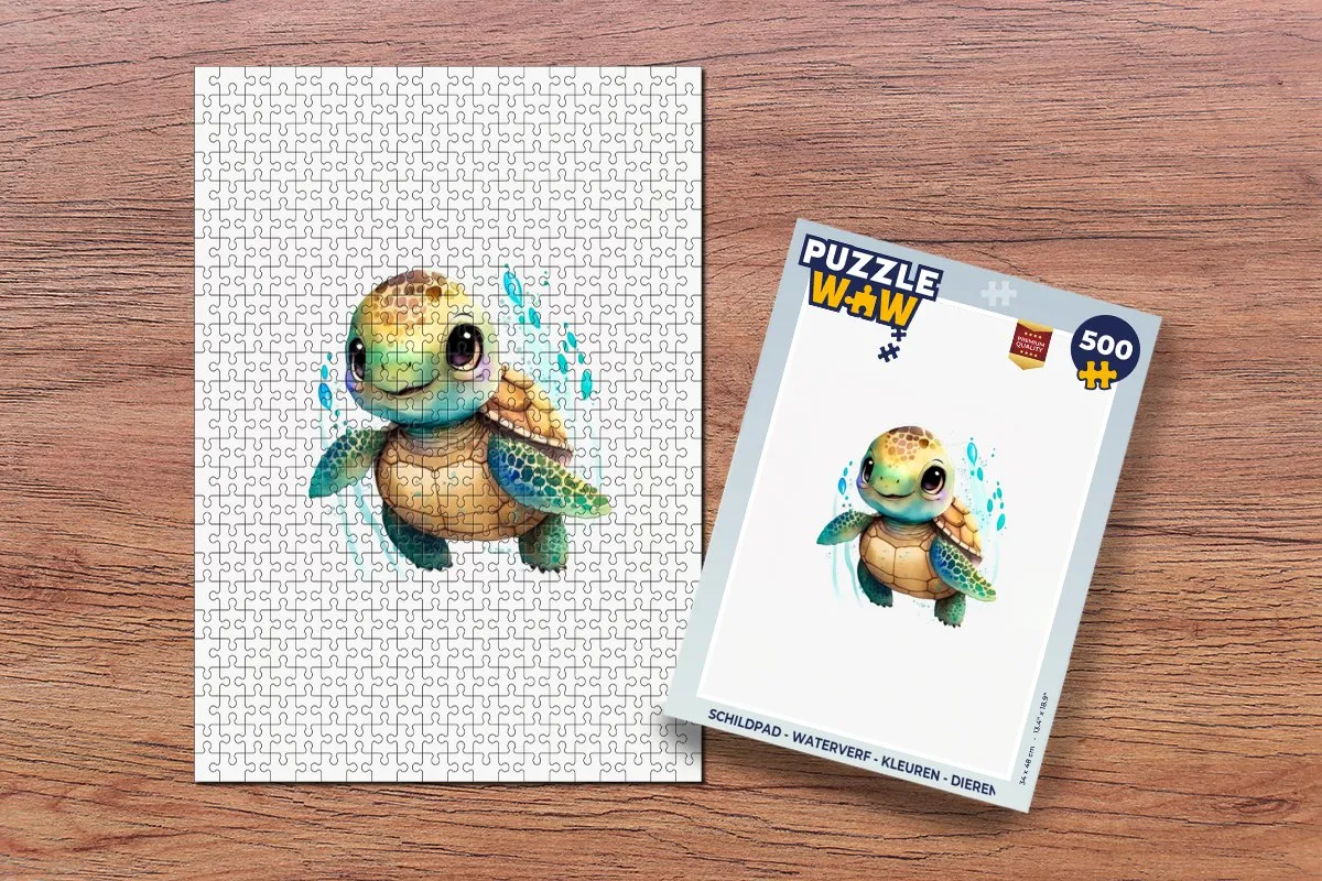 PuzzleWow Schildpad Legpuzzel 500 Stuks - Multicolor