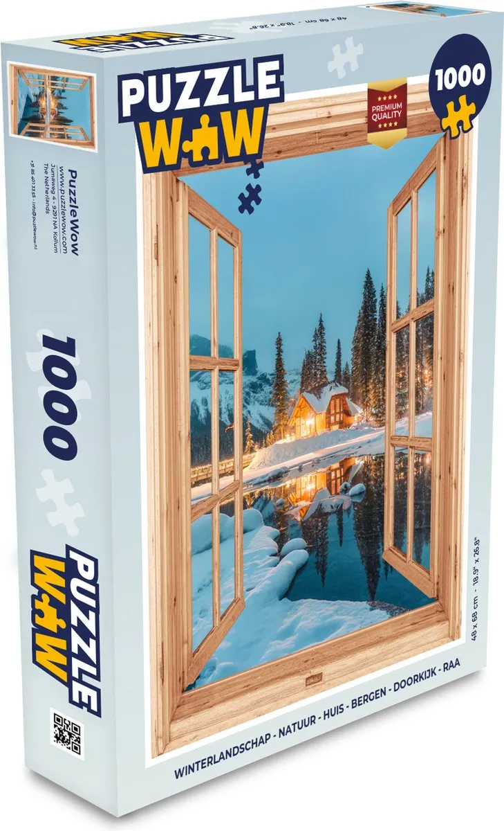 PuzzleWow Winterlandschap Legpuzzel 1000 Stuks - Bergmeer
