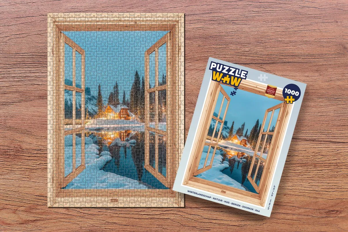 PuzzleWow Winterlandschap Legpuzzel 1000 Stuks - Bergmeer