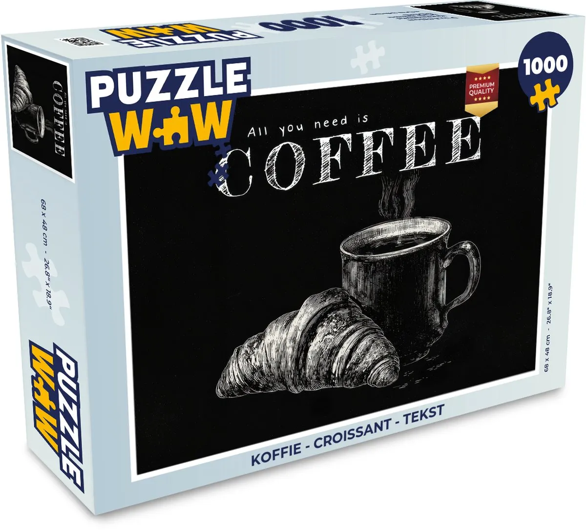 PuzzleWow Koffie Croissant Legpuzzel 1000 Stuks