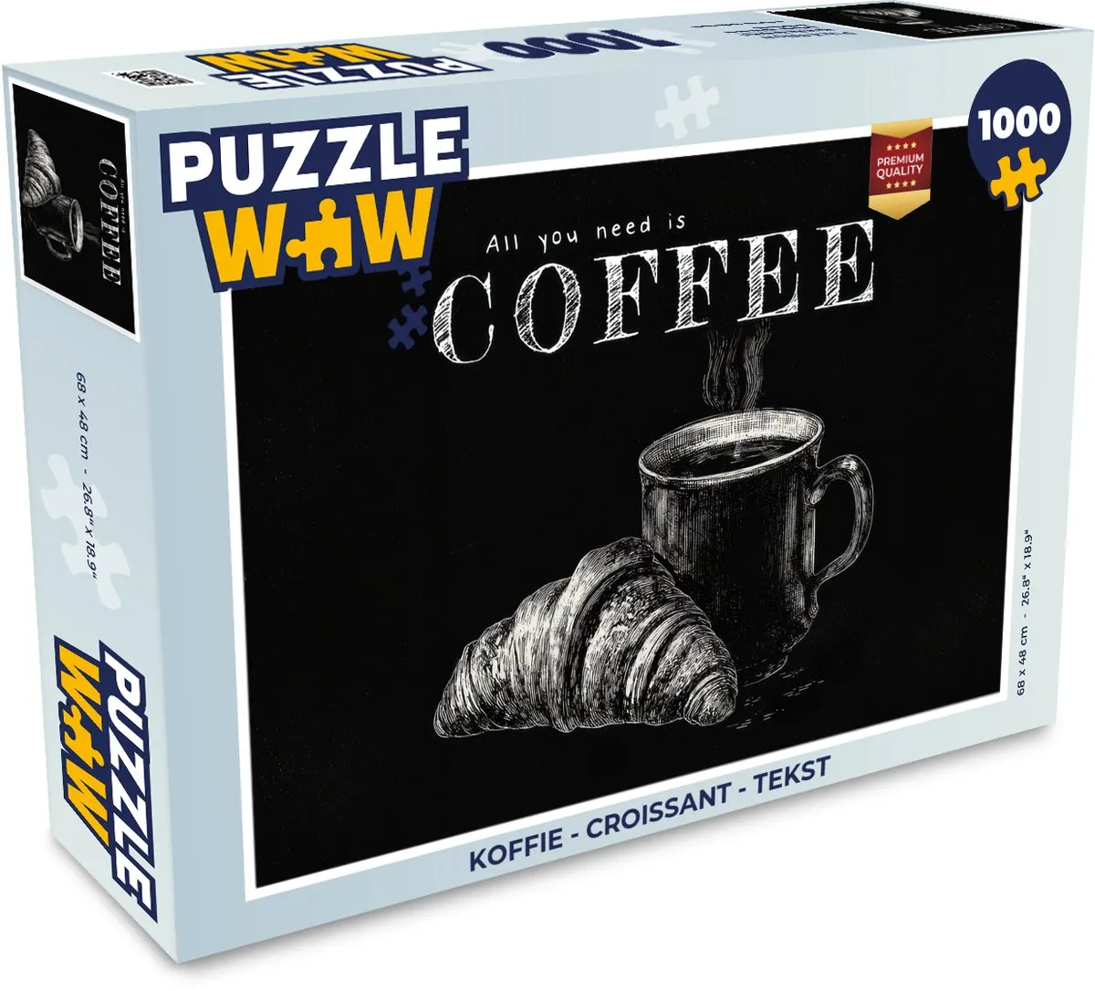 PuzzleWow Koffie Croissant Legpuzzel 1000 Stuks