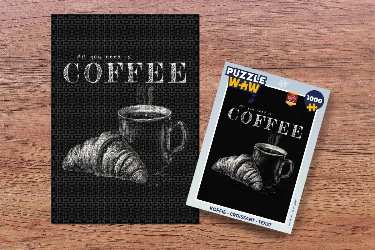 PuzzleWow Koffie Croissant Legpuzzel 1000 Stuks