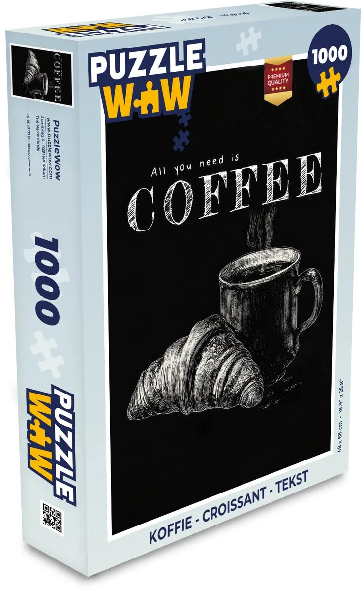 PuzzleWow Koffie Croissant Legpuzzel 1000 Stuks