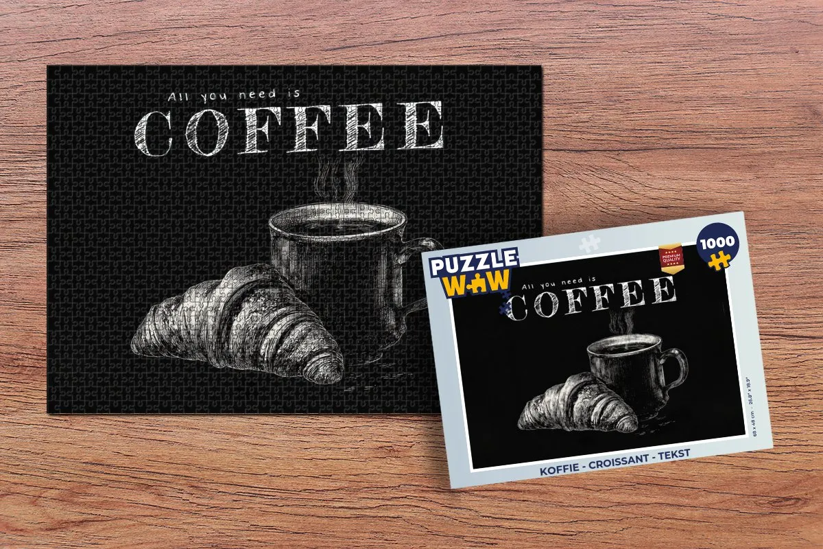 PuzzleWow Koffie Croissant Legpuzzel 1000 Stuks