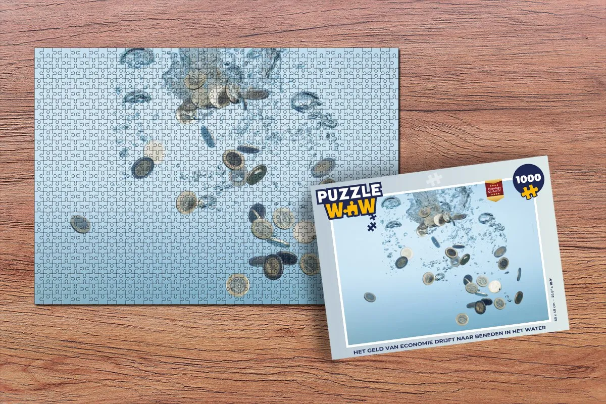 PuzzleWow Het Geld Van Economie Drijft Naar Beneden Legpuzzel 1000 Stuks - Multicolor