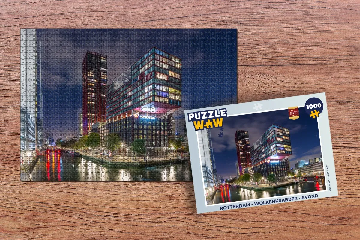 PuzzleWow Rotterdam Wolkenkrabber Legpuzzel 1000 Stuks - Multicolor