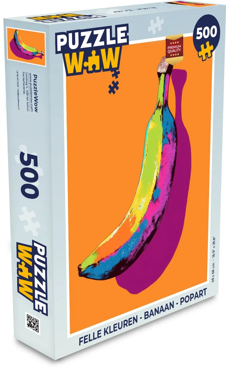 PuzzleWow Legpuzzel 500 Stuks - Banaan Popart - MPN 8721406858133