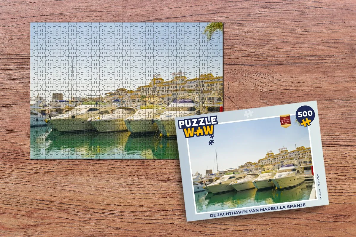 PuzzleWow De Jachthaven van Marbella Legpuzzel 500 Stuks - Multicolor