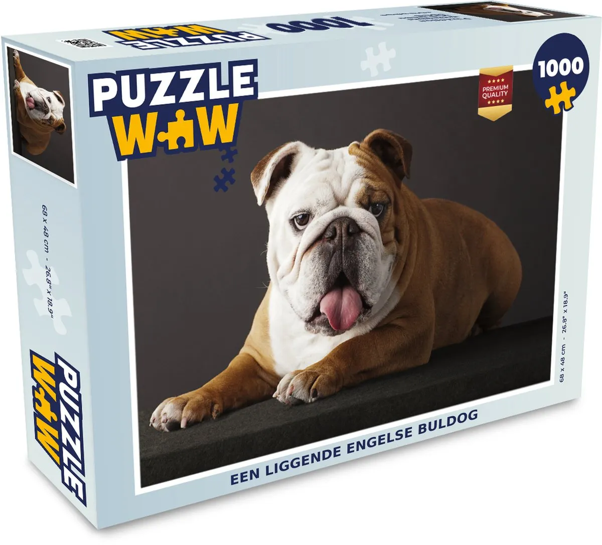 PuzzleWow Bulldog Legpuzzel 1000 Stuks - Multicolor