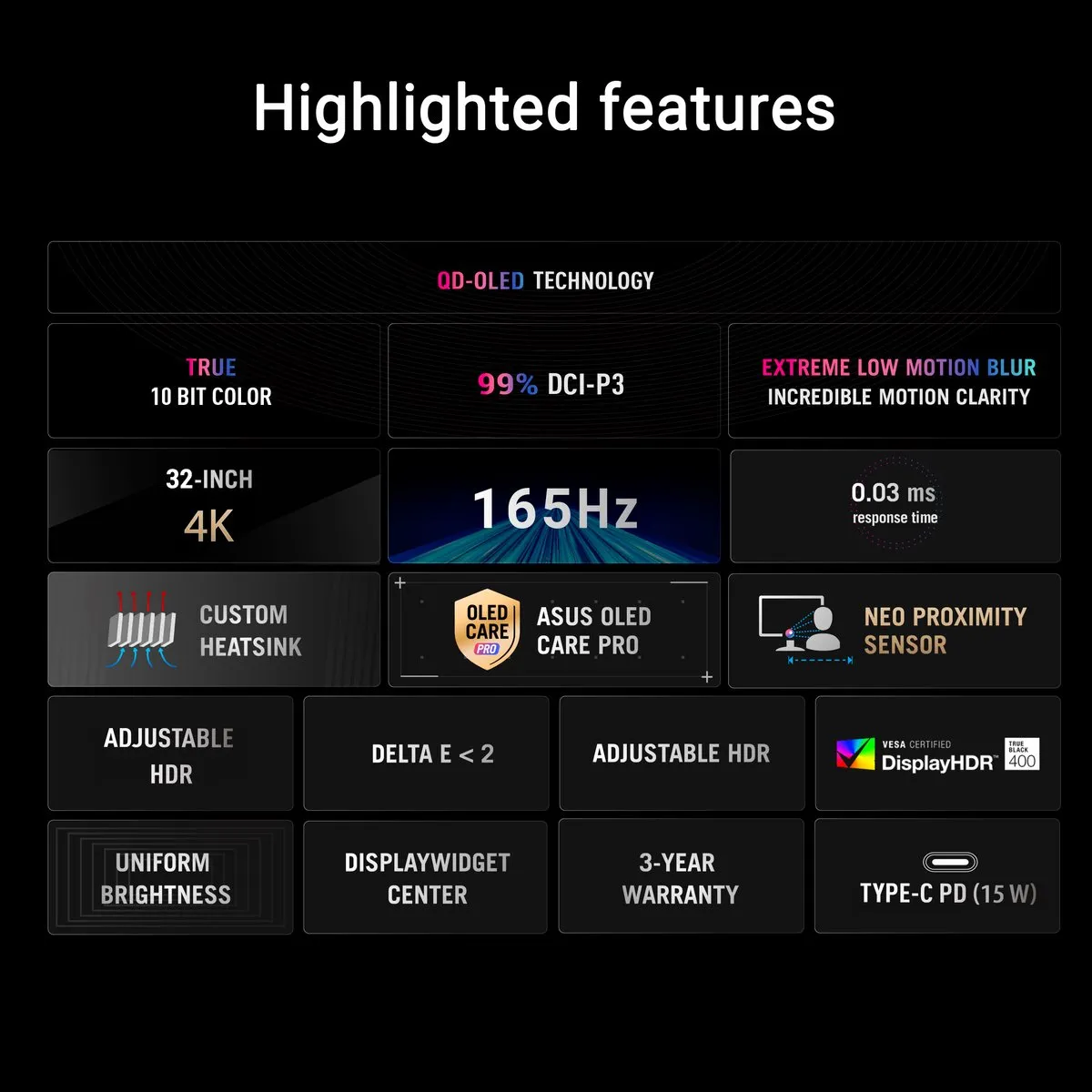 ASUS ROG Strix OLED XG32UCDS Gaming Monitor 4K 32" - 165Hz