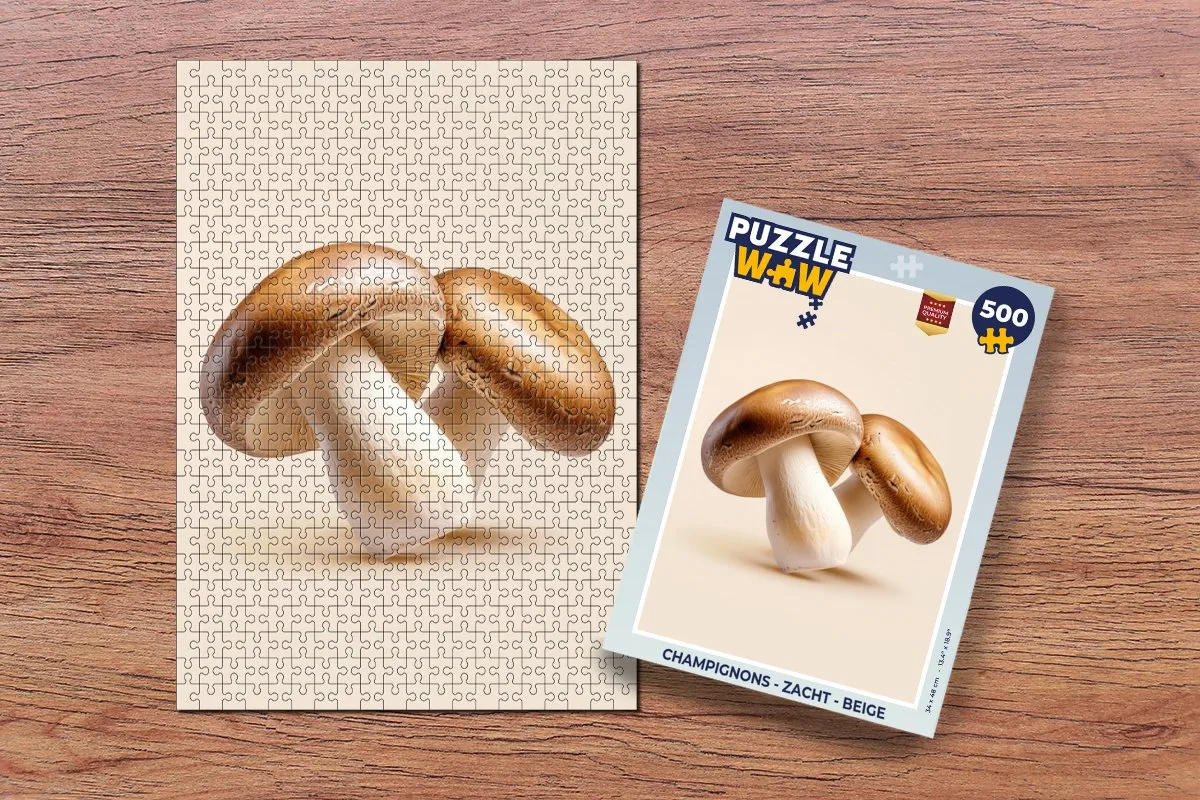 PuzzleWow Champignons Legpuzzel 500 Stuks - Beige