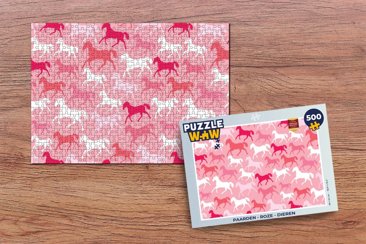 PuzzleWow Paarden Legpuzzel 500 Stuks - Multicolor